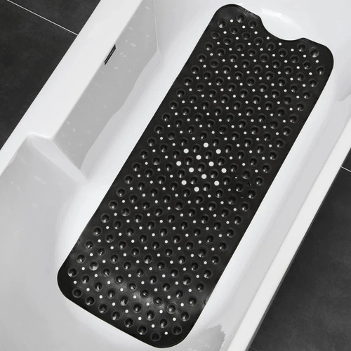 Black rubber non slip shower - black,